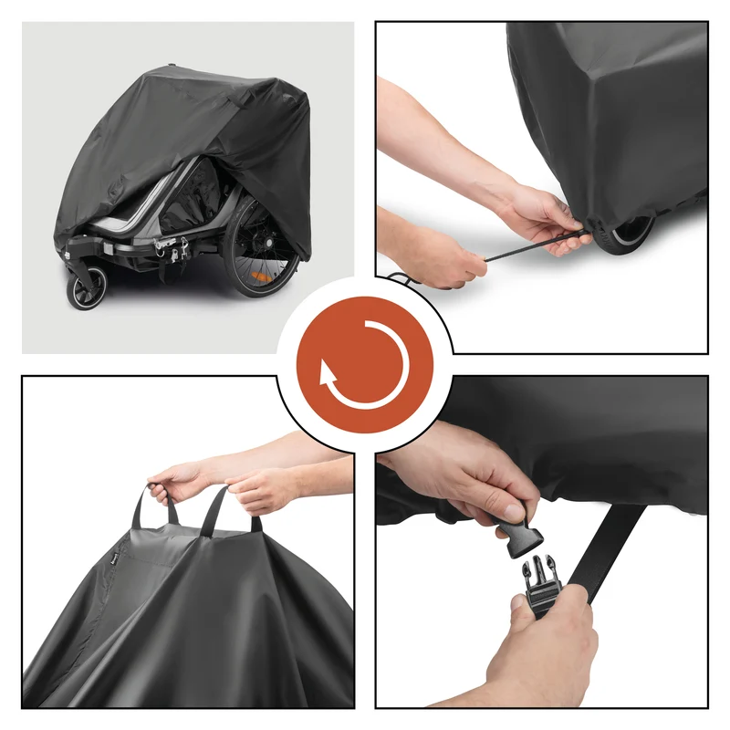 Faltgarage für Fahrradanhänger / Bike Trailer Cover Black